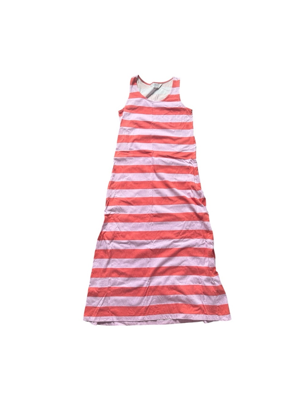 Compania Fantastica Pink and Coral Striped Sleeveless Maxi Dress